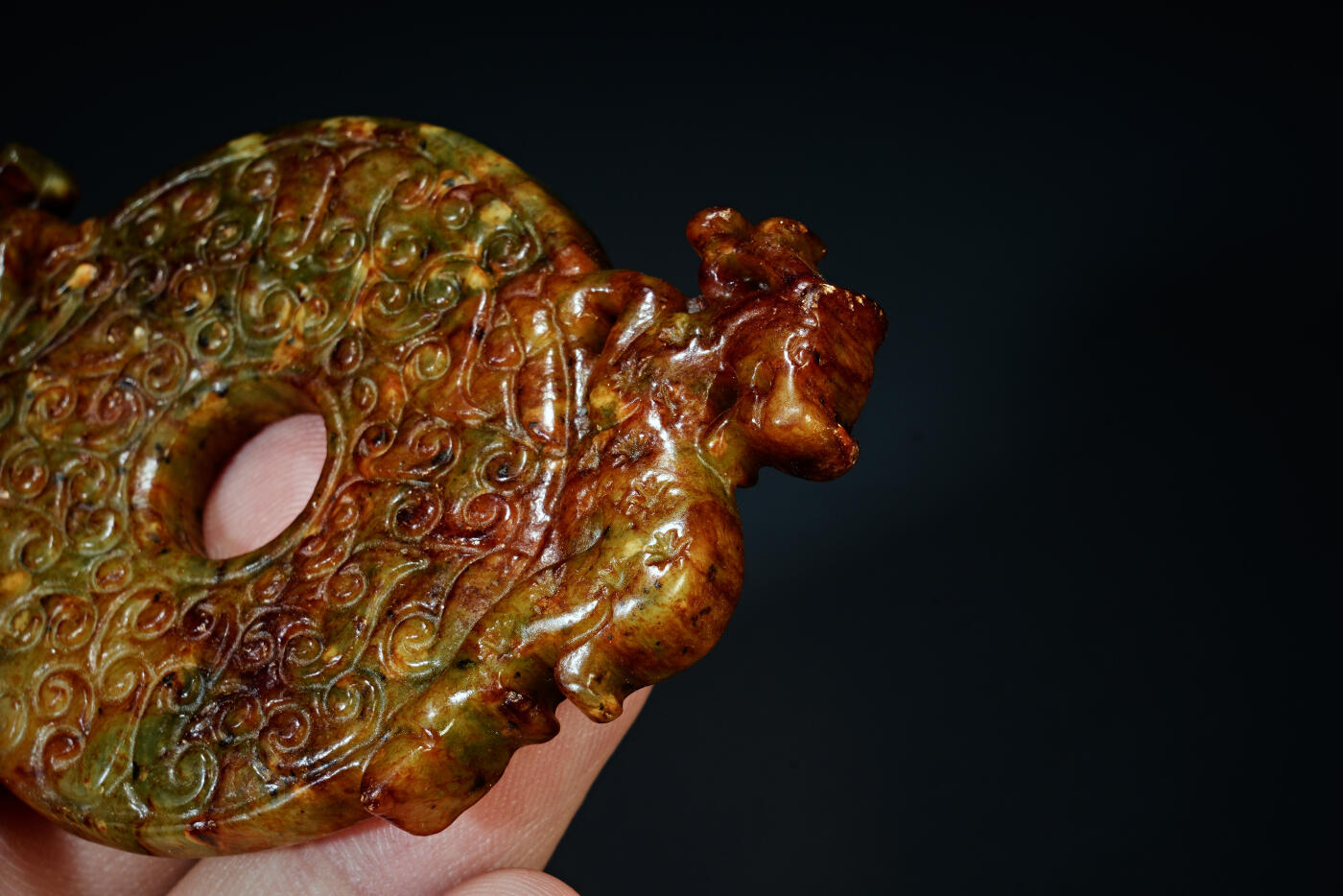 上海都达杂项专场三十一【全场包邮】  古玉双龙玉璧89-85