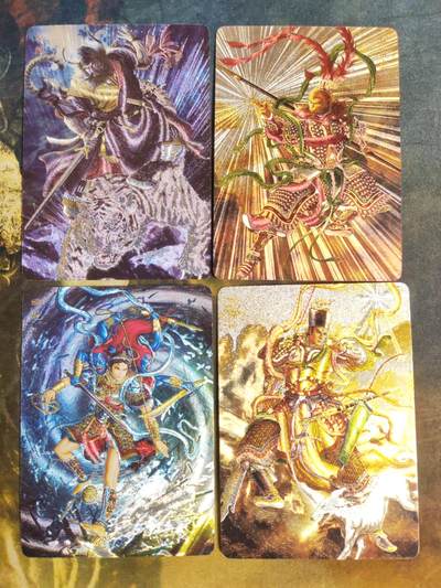 周四第100期阳大大卡牌拍卖第100期（持续收拍品，周六晚上九点截拍，进群福利早知道） - 【粗闪】炎卡文化 问道东方 周胜2张+灰与2张+古月1张➕黄子鉴4张