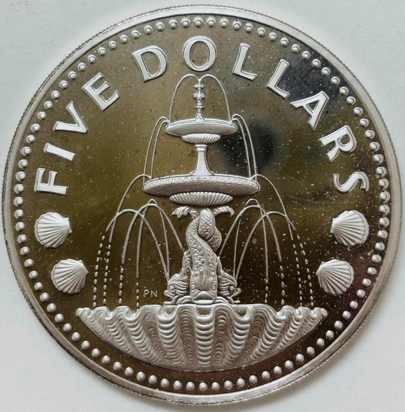 【金马踏春，泉马奔腾】2026 年新年贺岁场，（定于年初五接财神截拍）祝各位老板马到成功，马上有钱，愿岁岁平安喜乐顺遂 全新 1974 年巴巴多斯 5 元精制银币，31.1 克 800 银