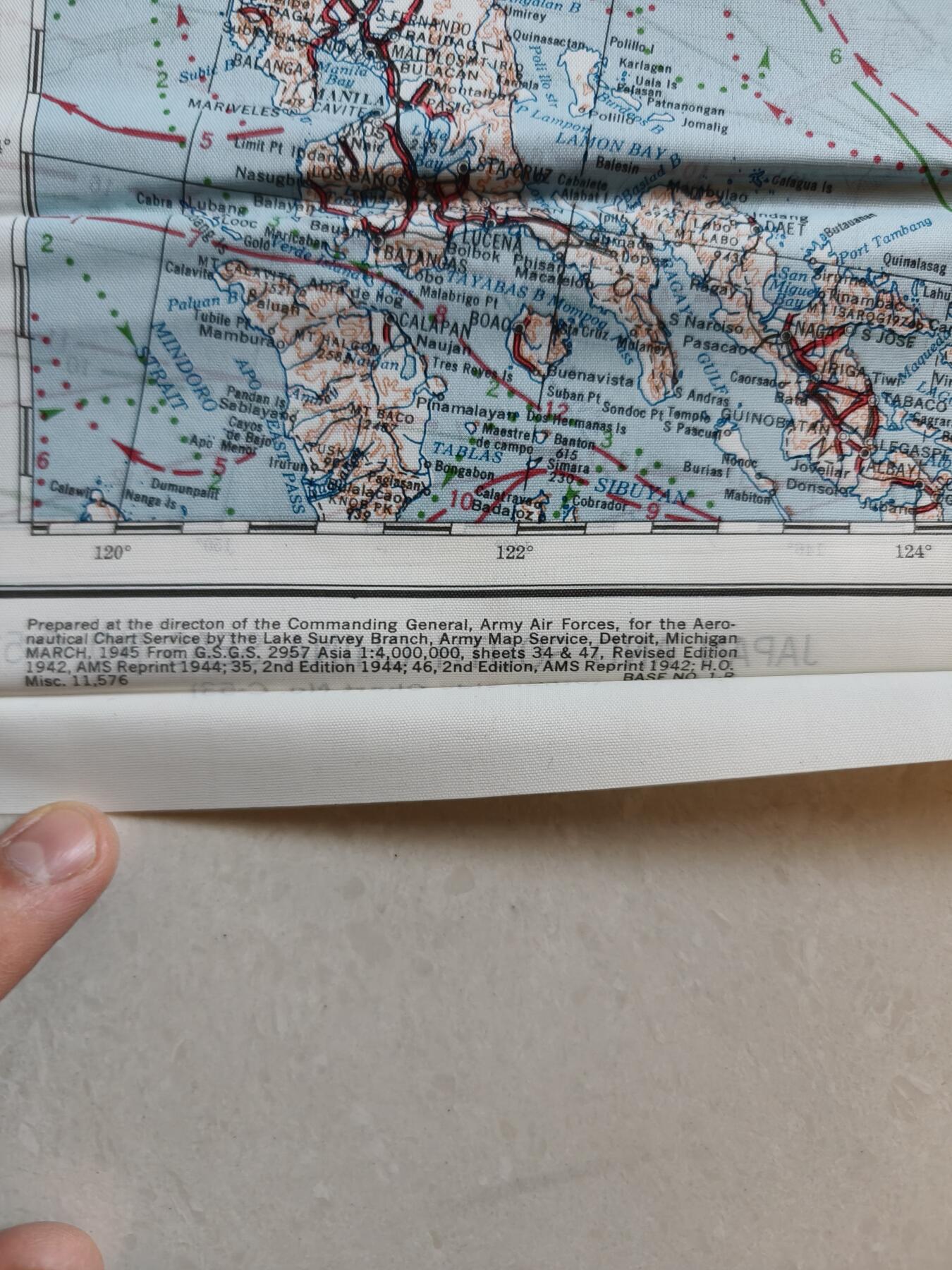 老王徽章第182期 美国二战陆军航空兵逃生图 正面为日本与中国南海 背面为中国东海 大型尺寸约1.2米×1.2米