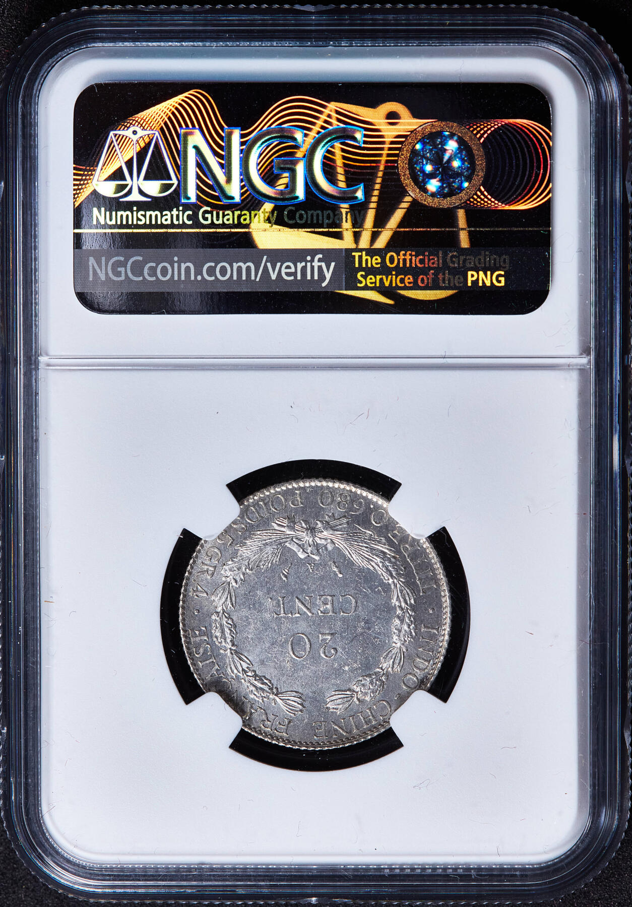 【俄甄集藏】马年新春第一拍 2026年(048)02-25星期三 晚 19:30 全场包邮 法属印度支那1930年坐洋20分银币，NGC MS64，少见年份，转光品相