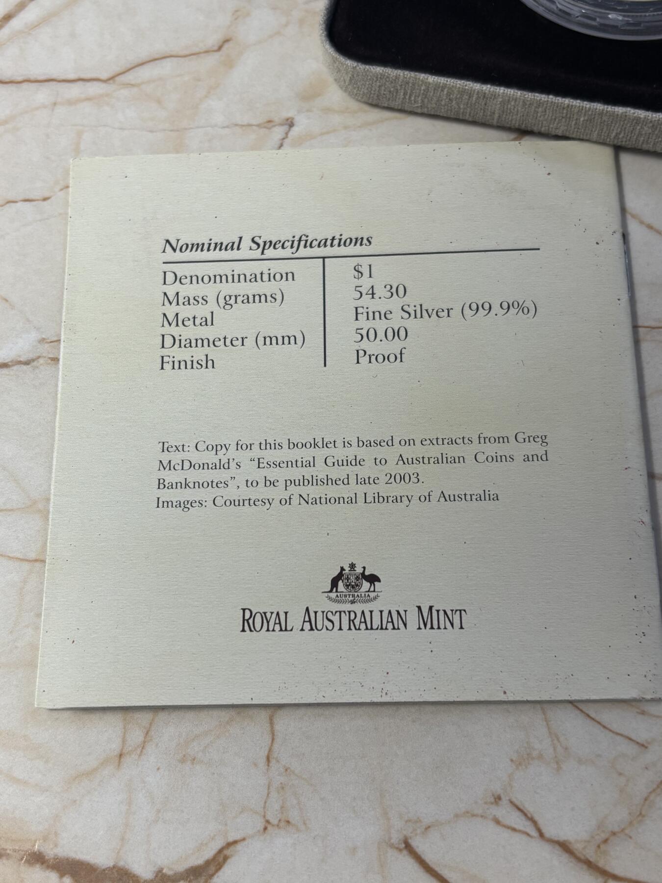 第191期拍卖 澳大利亚2003年历史货币系列子母币仿古镂空银币，999银，发行14203枚