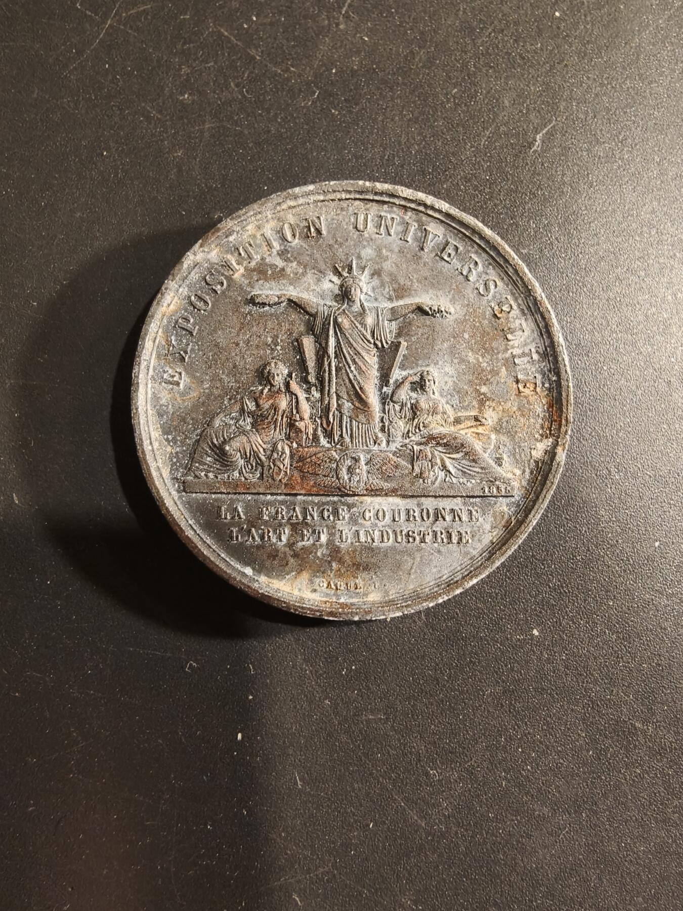 老王徽章第182期 1855年巴黎世界博览会纪念章    直径36mm    重量20.3g    锌质