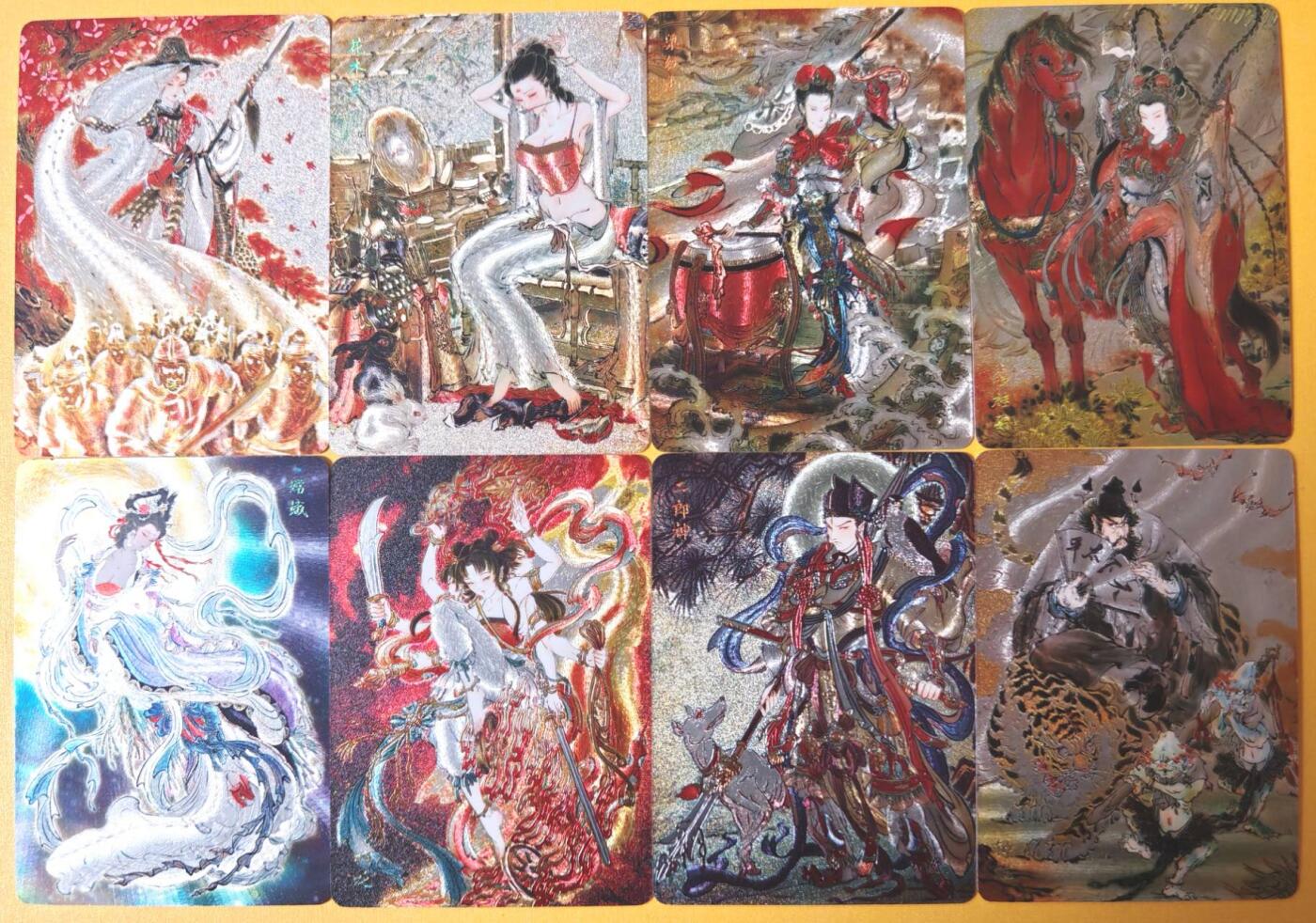 趣卡卡拍No.26期（新年场，马年大吉）（无佣金免手续费，分享成交有奖） 【浮雕粗闪】焱卡文化 问道东方 彫仙-问道东方浮雕粗闪8人物（穆桂英+花木兰+樊梨花+梁红玉+钟馗+哪吒+二郎神+嫦娥）