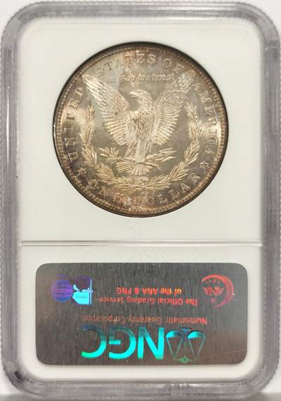 博洋堂世界钱币拍卖第162期（全场包邮） NGC MS65 美国1881 S 摩根 双面五彩包浆 老盒严评