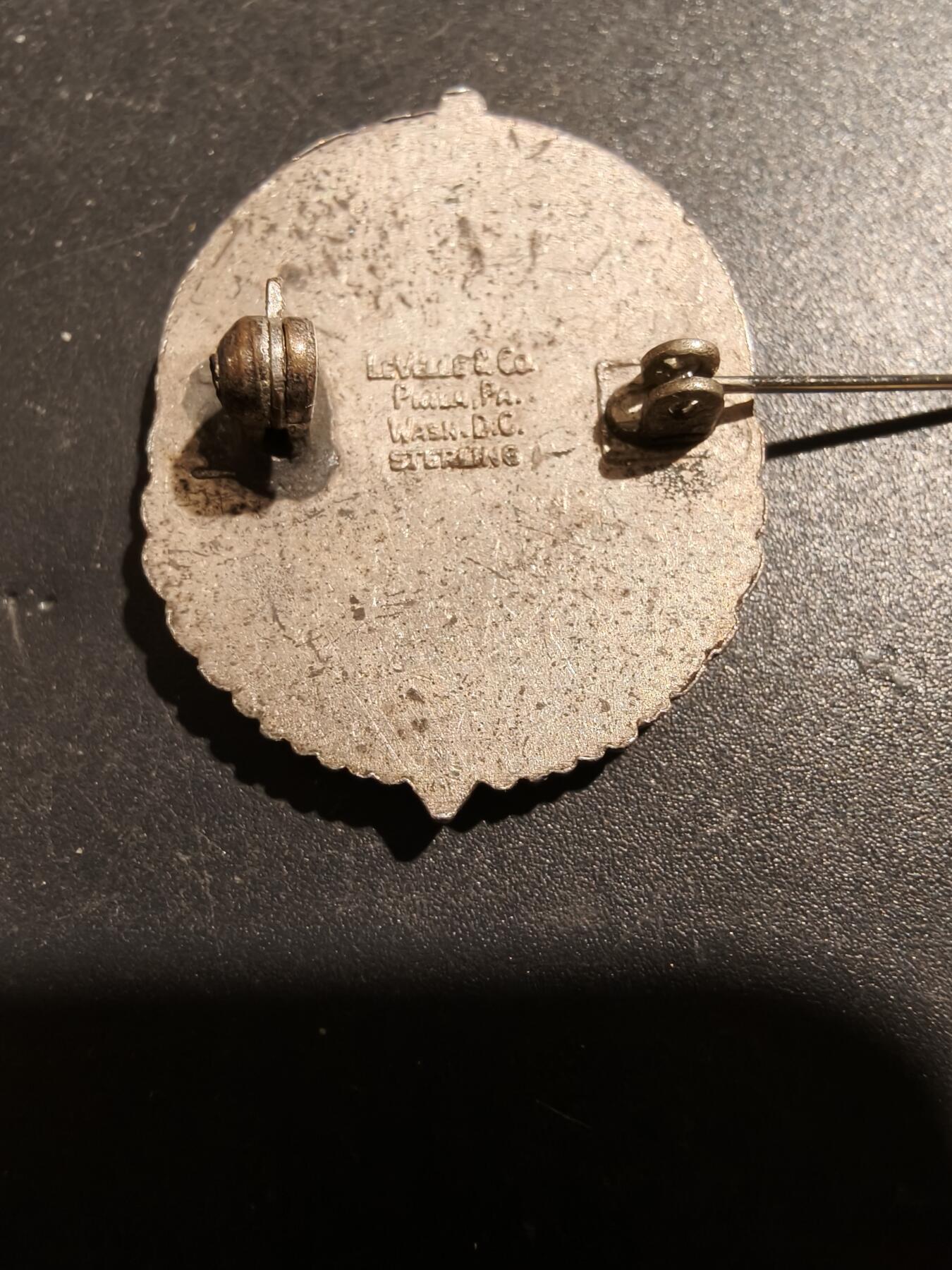 老王徽章第182期 美国二战陆军航空兵航空勤务司令部证章 横针版 925银材质   7g