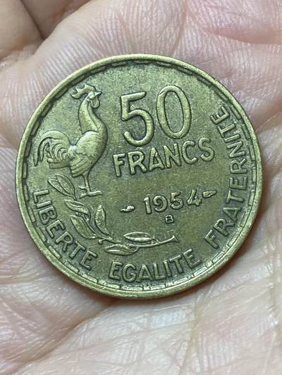 2026年第二十五场(总第一百九十四场）外国好品散币场(免佣金) - 少见年份–法兰西第四共和国1954年50法郎(B标，博蒙莱罗热造，关门年发行量少)