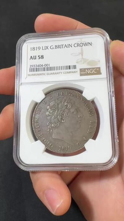 “福币呈祥”新年甄品场（直播拍卖）甄臻铺-世界币章拍卖（第50期），送拍享返佣金等优惠多多 NGC-AU58 英国1819乔治三世马剑克朗银币，状态拉满 底板细腻 高点清晰 被包浆影响了光度 不然绝对是MS