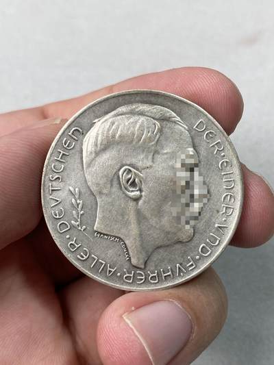 万国钱币拍卖第061期（马年首拍） - 1938年德国民族社会主义工人党纪念吞并奥地利银章 C-114的835银版本 美品好状态 21.5g 36mm（原图请私信后台）