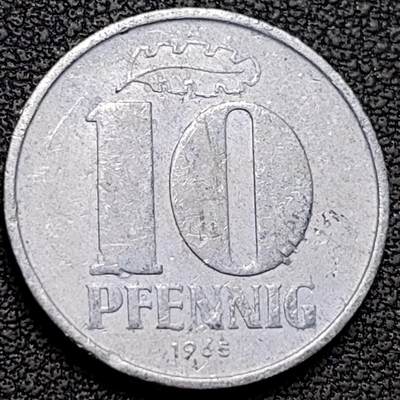 泉币菌-第188场- 迎 情人节专场 本场拍品多 请提前出价（本周五和之前拍的 2月14日发货） - 21mm 民主德国 1965年 10芬尼 铝币