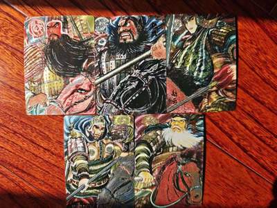 趣卡卡拍No.26期（新年场，马年大吉）（无佣金免手续费，分享成交有奖） - 【冷烫粗闪】昆仑万象 权迎东 手绘汉甲五虎将 冷烫粗闪1套5张