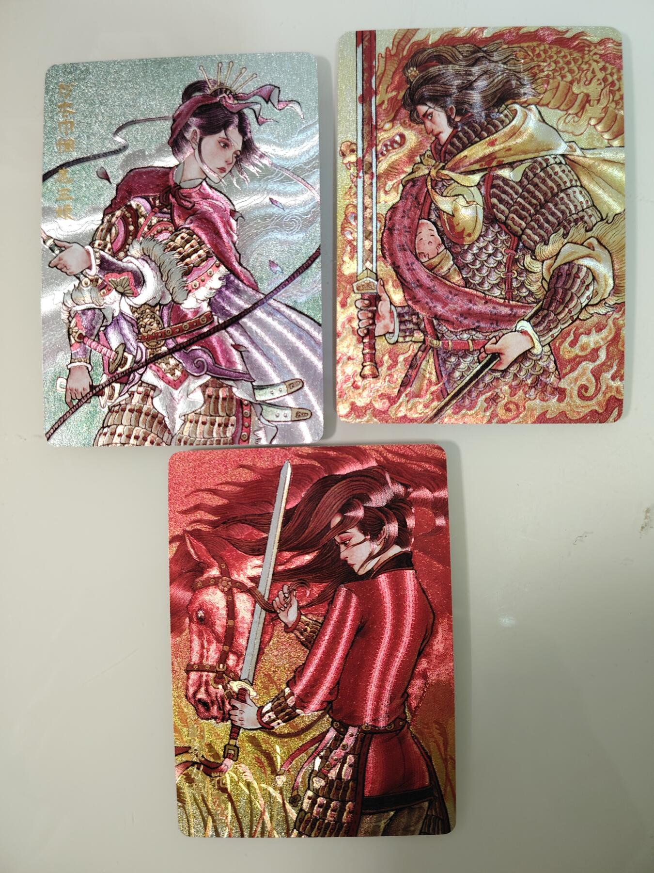 卡牌限时030期专场（22号初六晚21点截拍） 超吉梦-白影绘-花木兰 扈三娘 赵云 同编号粗闪3张