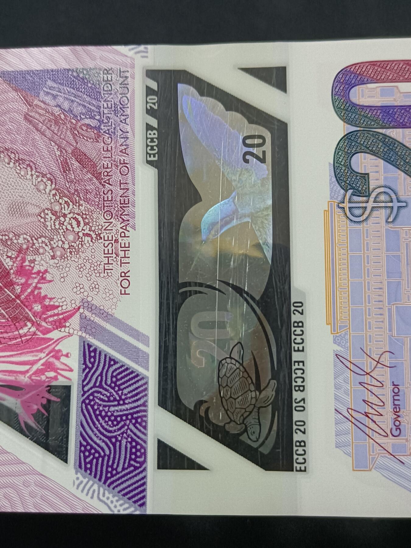 【游宝拍卖】丙午蛇马年第1期 东加勒比-20元【2019版 全新UNC-】