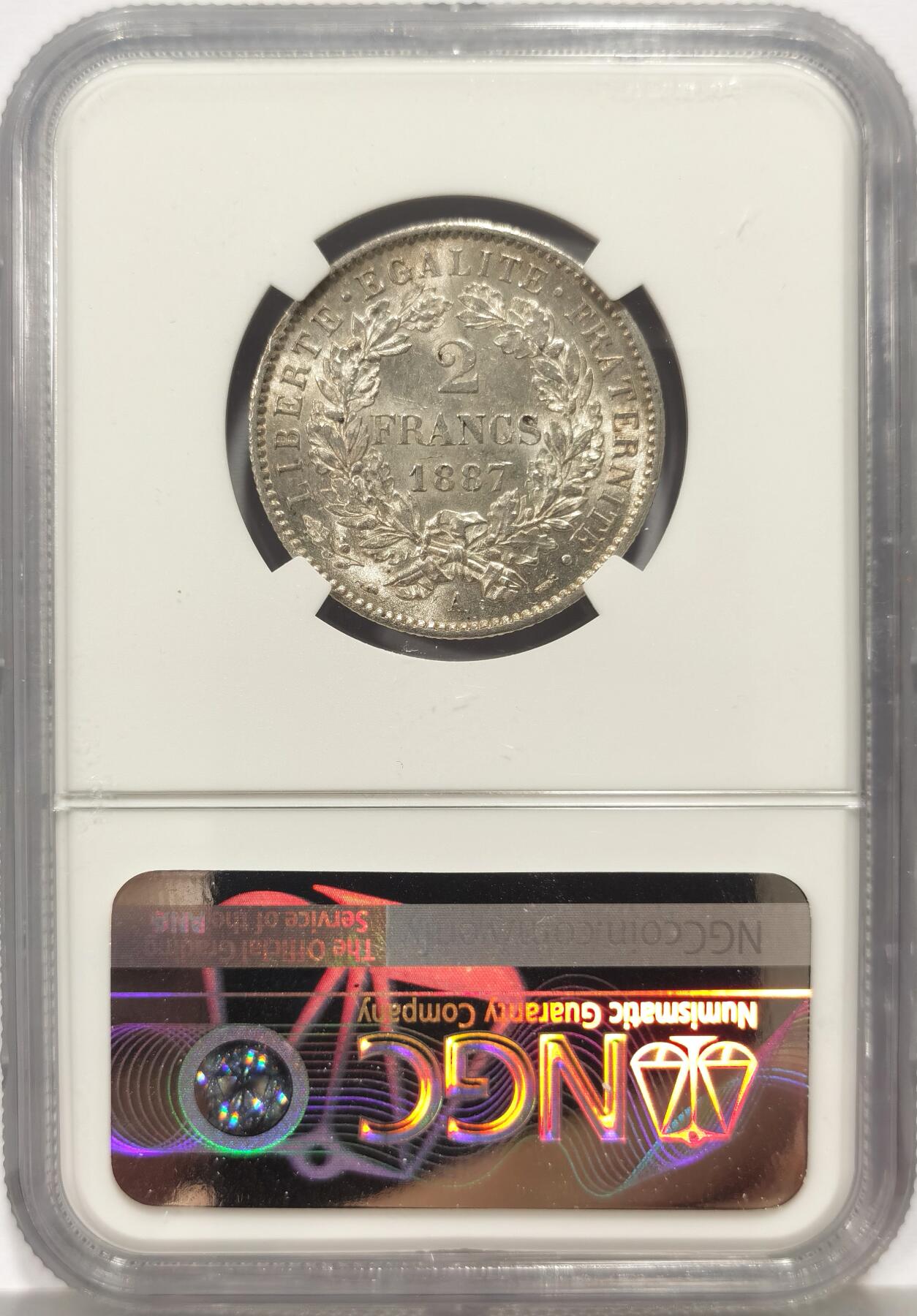 博洋堂蛇年收官专场暨第161期（全场包邮） NGC MS63 法国1887A谷物女神2法郎银币