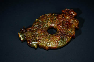 上海都达杂项专场三十一【全场包邮】  - 古玉双龙玉璧89-85