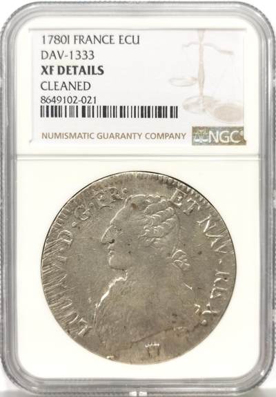 博洋堂蛇年收官专场暨第161期（全场包邮） - NGC XF 法国1780I（里摩日）路易十六埃居大银
