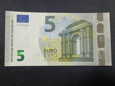 【游宝拍卖】丙午蛇马年第1期 - 欧盟-5欧元【2013年 V-西班牙 首签 全新UNC】