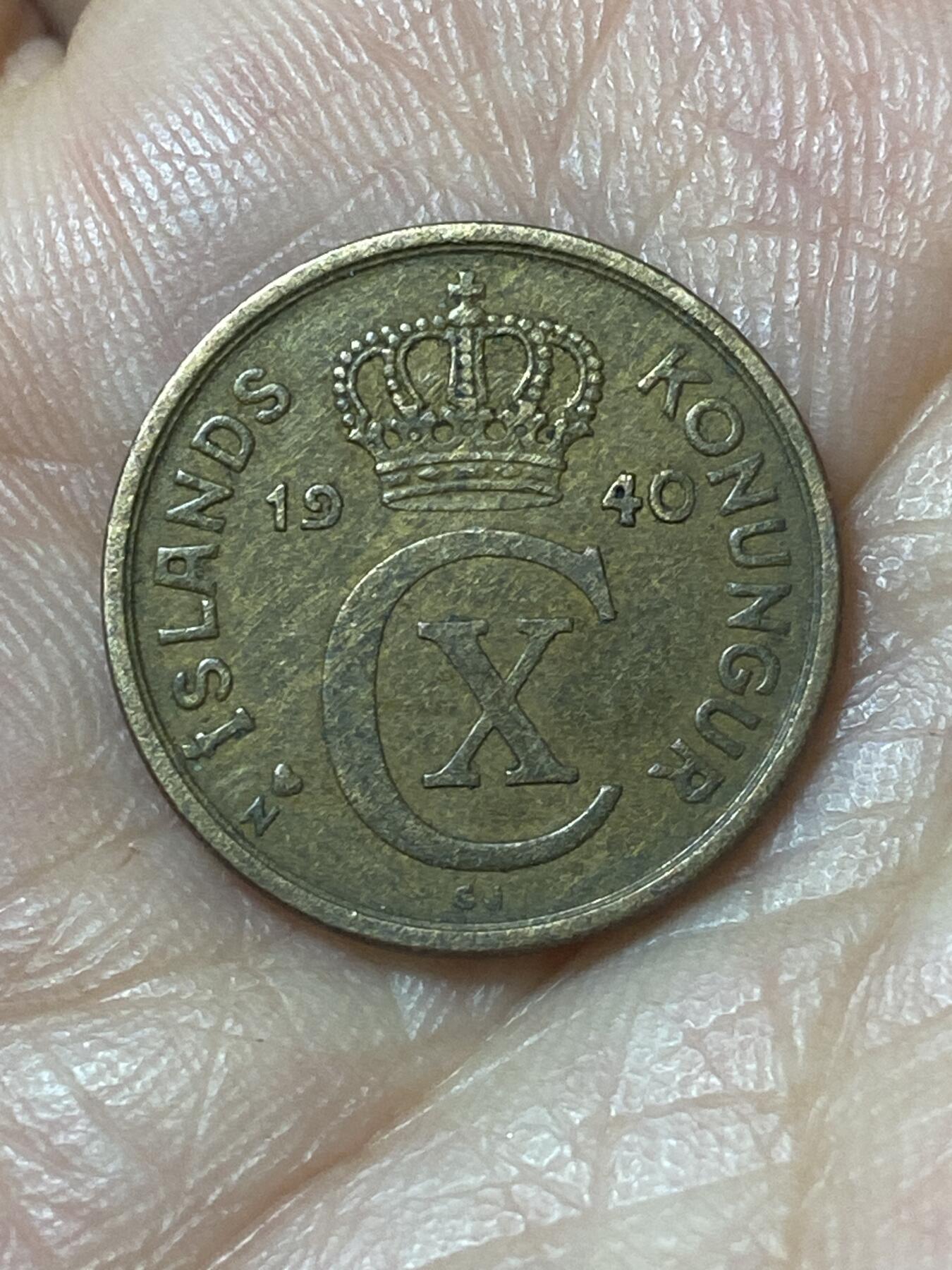 2026年第二十四场(总第一百九十三场）外国好品散币场(免佣金) 丹属冰岛王国🇮🇸1940年2奥拉(克里斯蒂安十世第一版，N; GJ版)