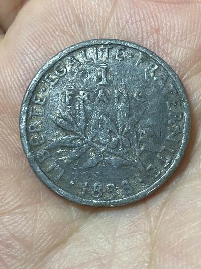 2026年第二十五场(总第一百九十四场）外国好品散币场(免佣金) - 法兰西第三共和国1898年1法郎(私铸非银币，材质不明，无磁)