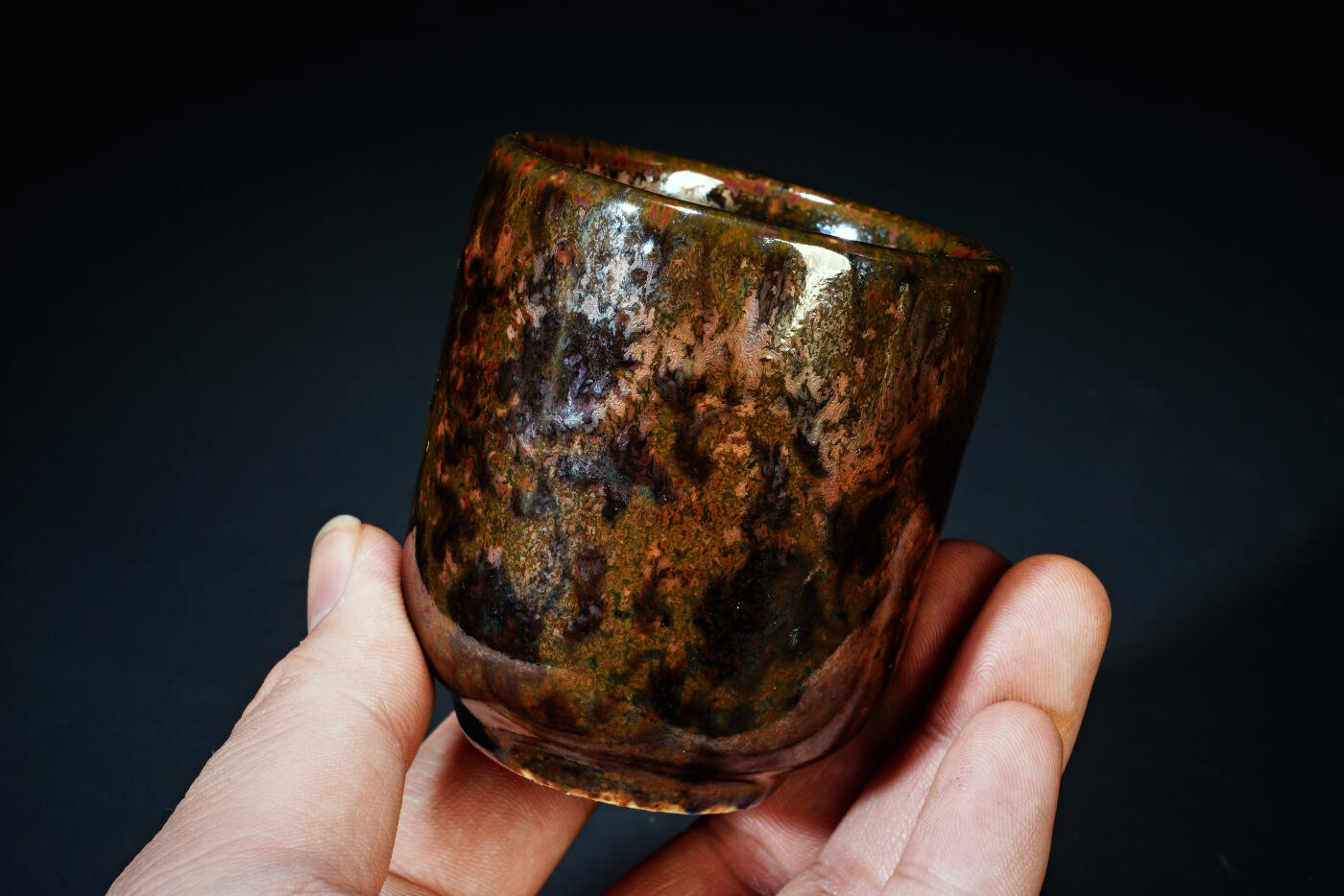 上海都达杂项专场三十一【全场包邮】  陨石杯子一对89-4