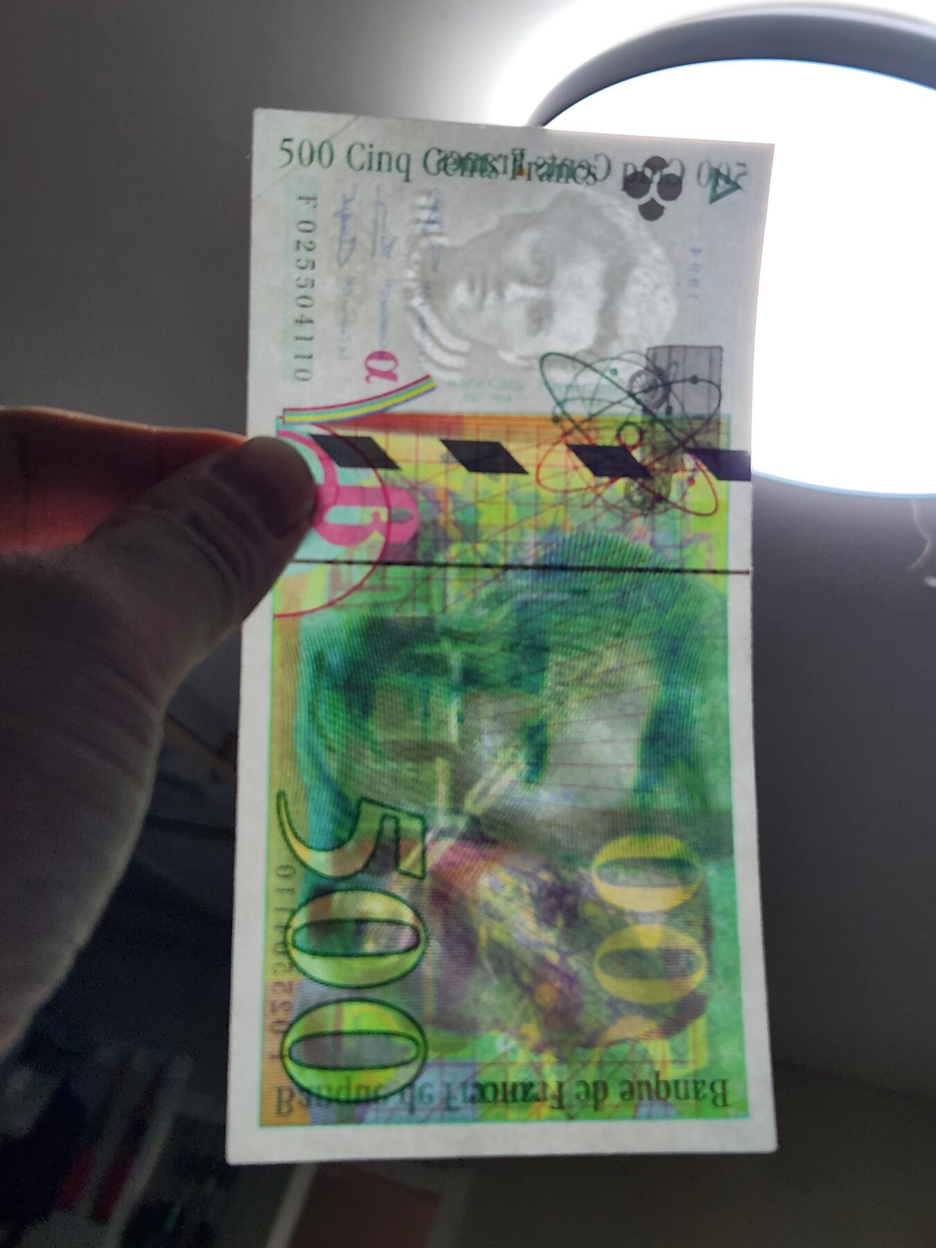 2月13号晚上8点 外国纸币自动截拍第25场 末版法郎500 极美品