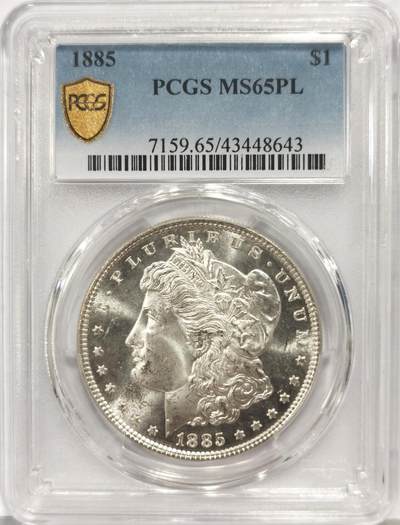 博洋堂蛇年收官专场暨第161期（全场包邮） - PCGS MS65PL 美国1885 摩根 难得高分类镜面 转光犀利 镜面感十足 收藏佳品