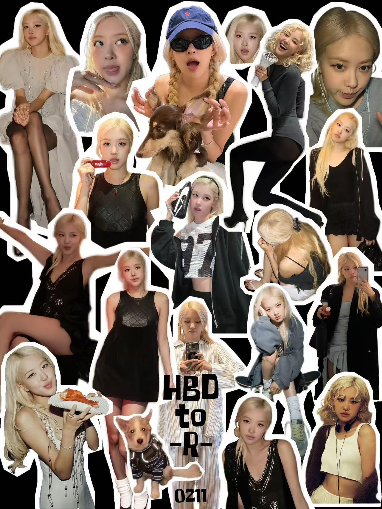 零元拍：BLACKPINK主唱ROSÉ亲签ROSIE 아이돌 카드 “偶像卡”，🇰🇷带回，完美无瑕，愿年年的玫瑰，都为你盛放，朴彩英29岁生日快乐：尺寸：27.8×27.8CM