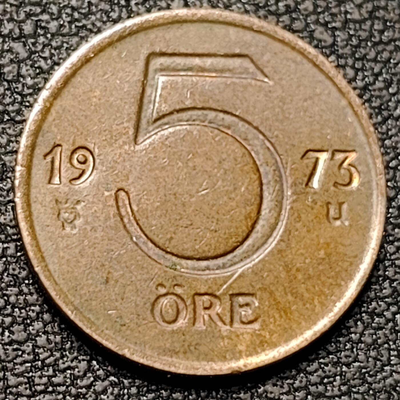 泉币菌-第188场- 迎情人节专场 本场拍品多 请提前出价（本周五和之前拍的 2月14日发货） 1973年 瑞典5欧尔铜币