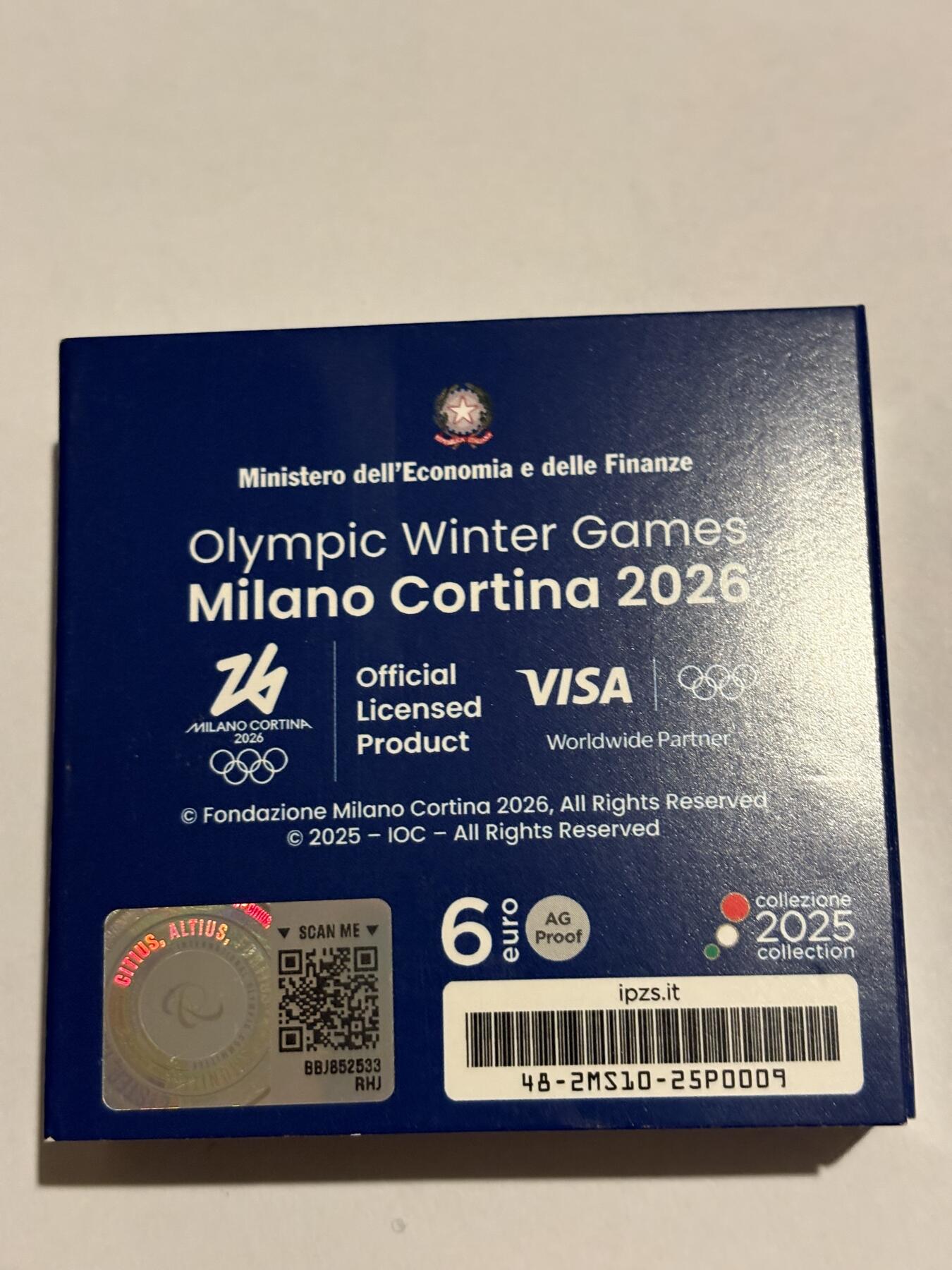 2026年米兰-科尔蒂纳丹佩佐冬季奥运会 而发行的官方纪念银币