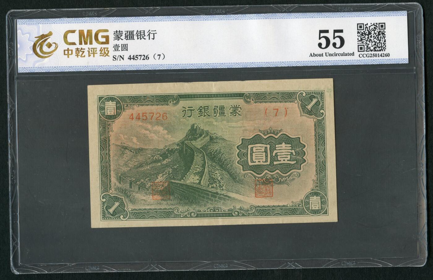 沧河堂093 蒙疆银行 一元 中乾55