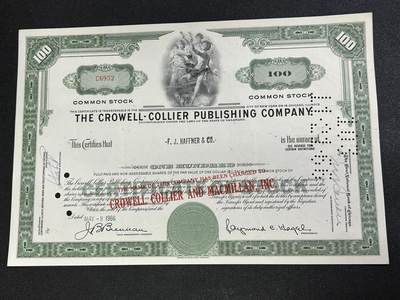 西秦中古拍卖第七十七期 2026马年新春专场 本场拍品年初九发出 - 美国1966年克伦威尔出版社股票