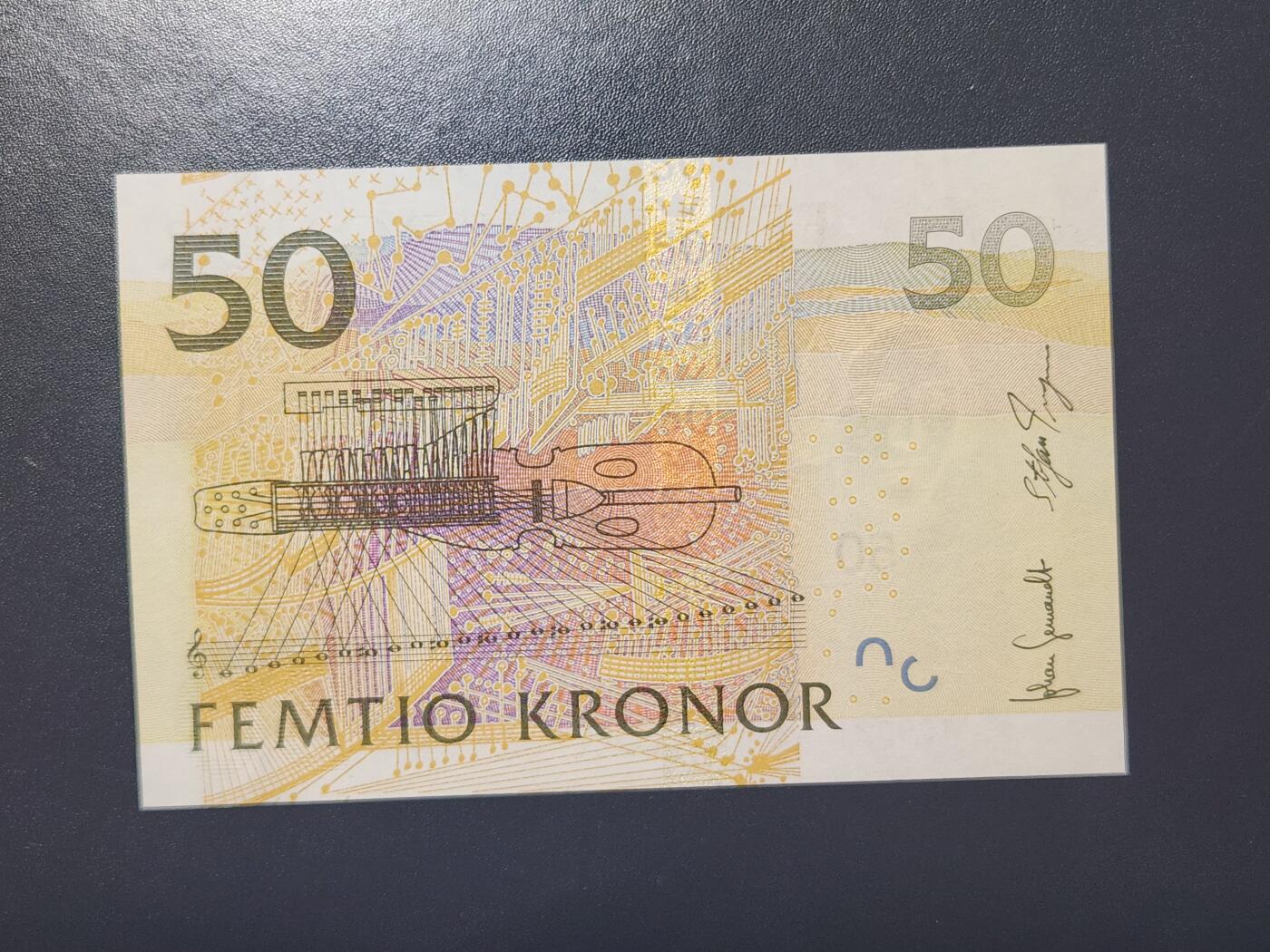 2月13号晚上8点 外国纸币自动截拍第25场 全新UNC 瑞典2004-2011年50克朗 P 珍妮·林德 小提琴高音谱号