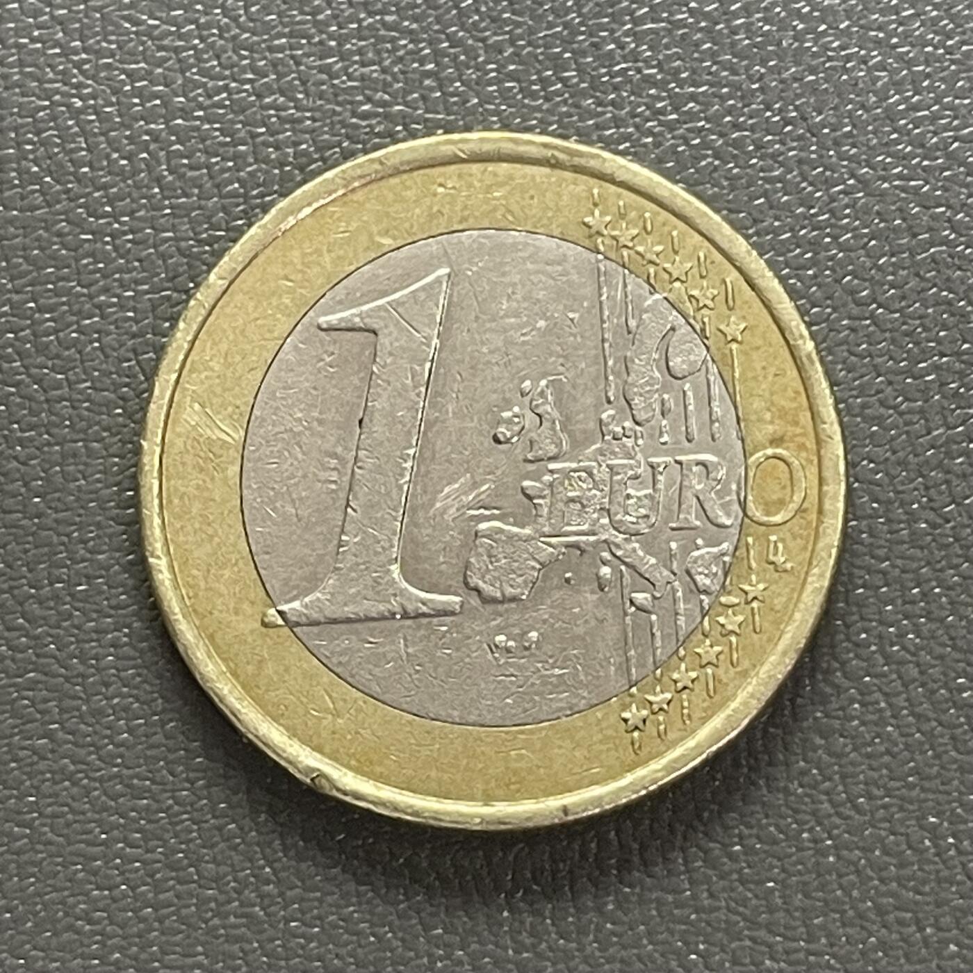 回流0301 法国1999年1欧元双金属币 生命树