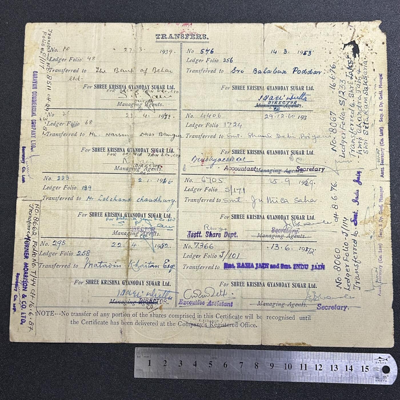 西秦中古拍卖第七十七期 2026马年新春专场 本场拍品年初九发出 英属印度1936年糖业公司股票 一直被使用到1970年代