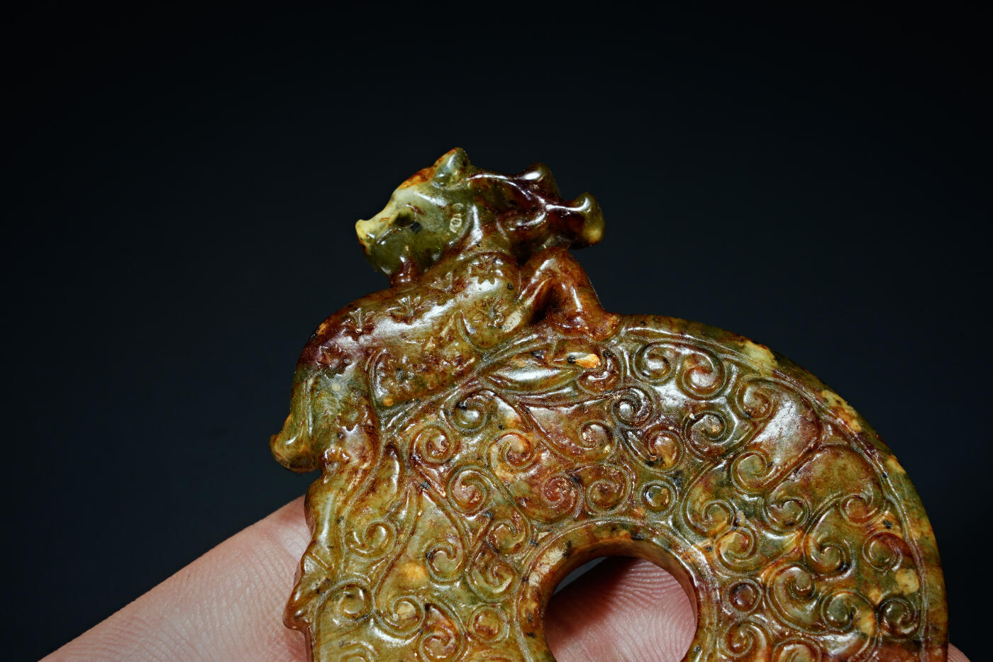 上海都达杂项专场三十一【全场包邮】  古玉双龙玉璧89-85