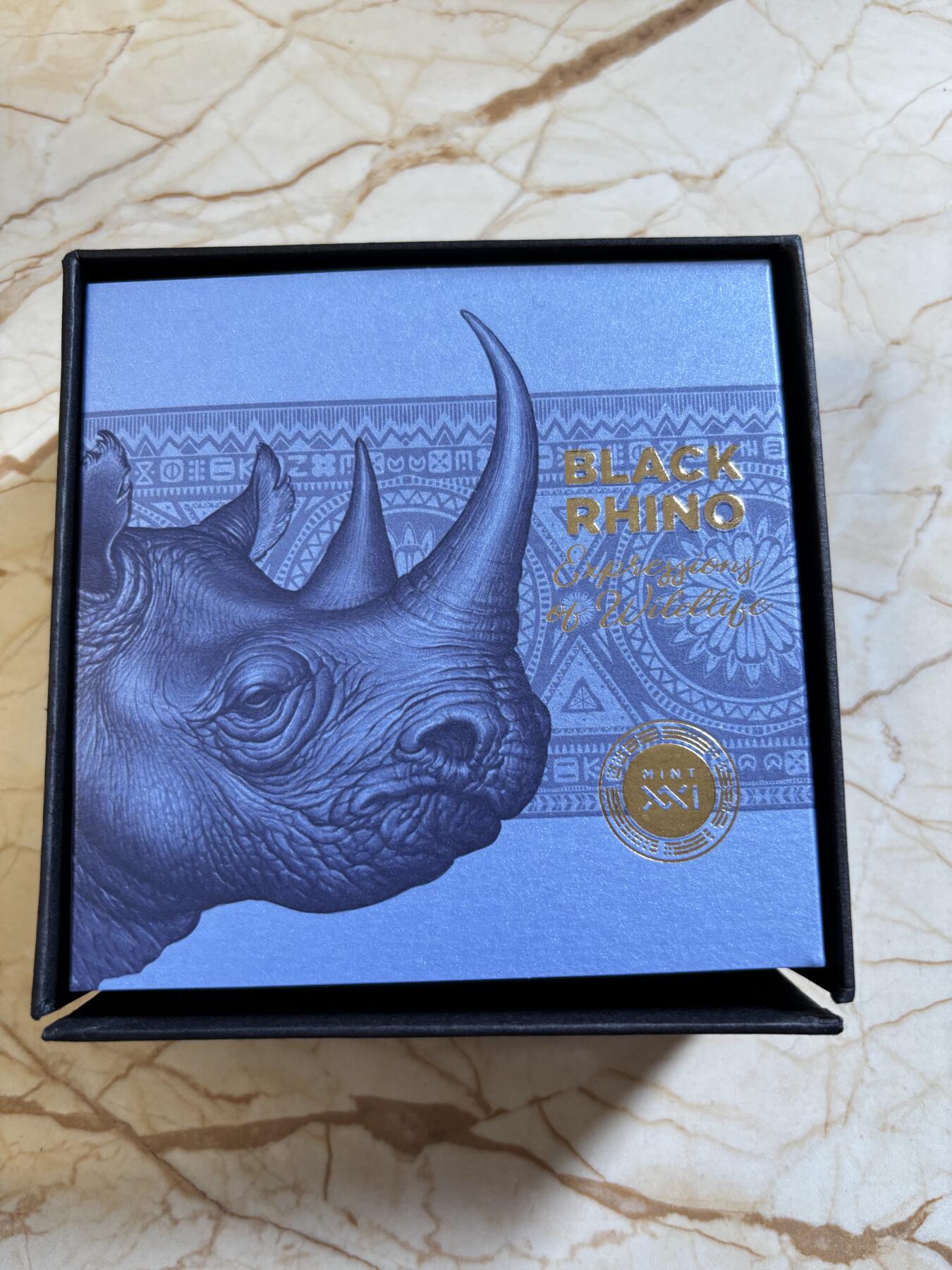 第191期拍卖 喀麦隆2023年野生动物表情系列4犀牛2盎司仿古银币，999银，发行500枚