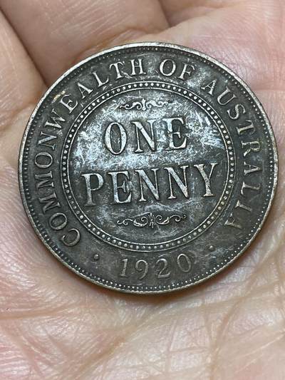 2026年第二十六场(总第一百九十五场）外国好品散币场(免佣金) - 澳大利亚🇦🇺1920年1便士(乔治五世时期，下方纹饰底部带点，m版墨尔本造)
