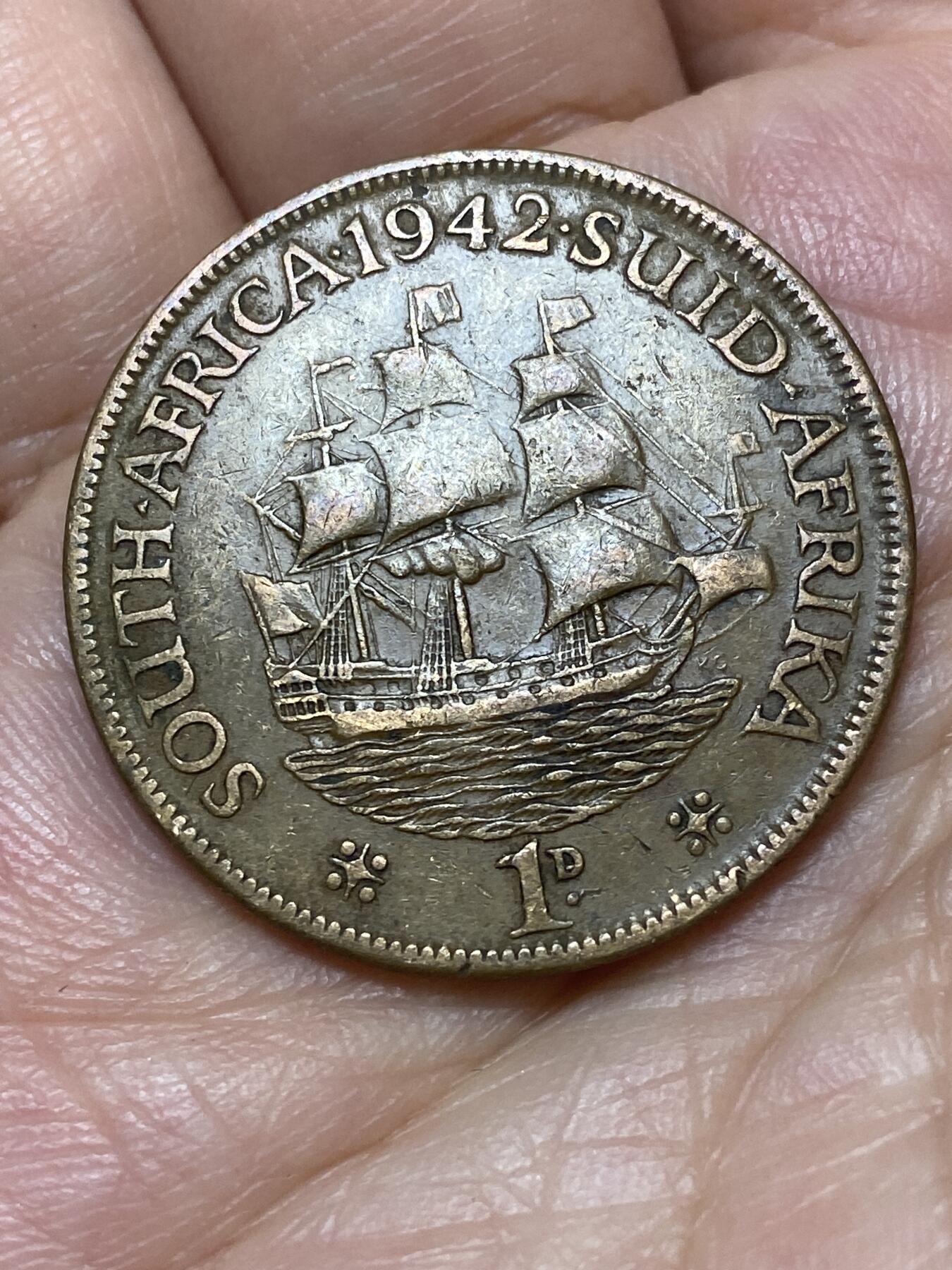 2026年第二十六场(总第一百九十五场）外国好品散币场(免佣金) 英属南非1942年1便士(乔治六世第一版)