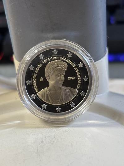 第191期拍卖 - 希腊2024年佩内洛普 德尔塔150周年2欧精制纪念币，8.5克，发行3500枚