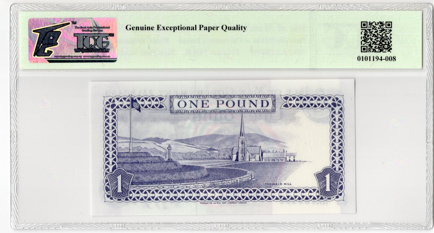 PThappally收藏第55次拍卖，英联邦地区硬币纸币 2009 马恩岛 1 镑 签名为Shimmin, Pick: 40c, TQG 67 GEPQ Superb Gem UNC