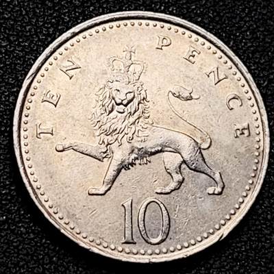 泉币菌-第192场- 除夕专场-新年快乐 本场拍品多 请提前出价（年后发货） -  英国1995年 10便士铜镍币 24.5mm 伊丽莎白二世女王 皇冠狮子