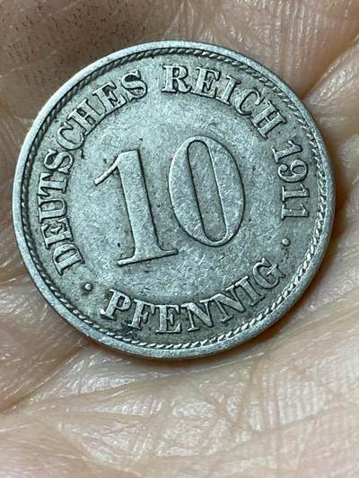 2026年第二十五场(总第一百九十四场）外国好品散币场(免佣金) - 德意志帝国1911年10芬尼(威廉二世时期，J标汉堡造)