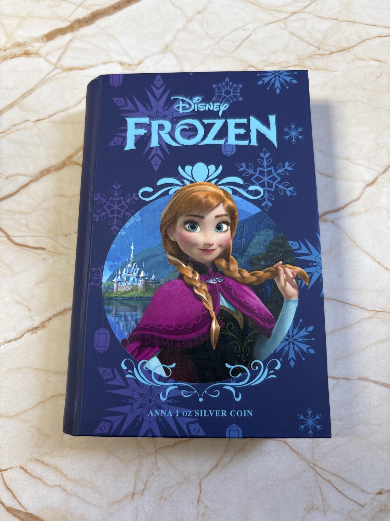 第191期拍卖 纽埃2016年迪士尼冰雪奇缘系列安娜公主纪念彩银币，999银，发行10000枚，有氧化