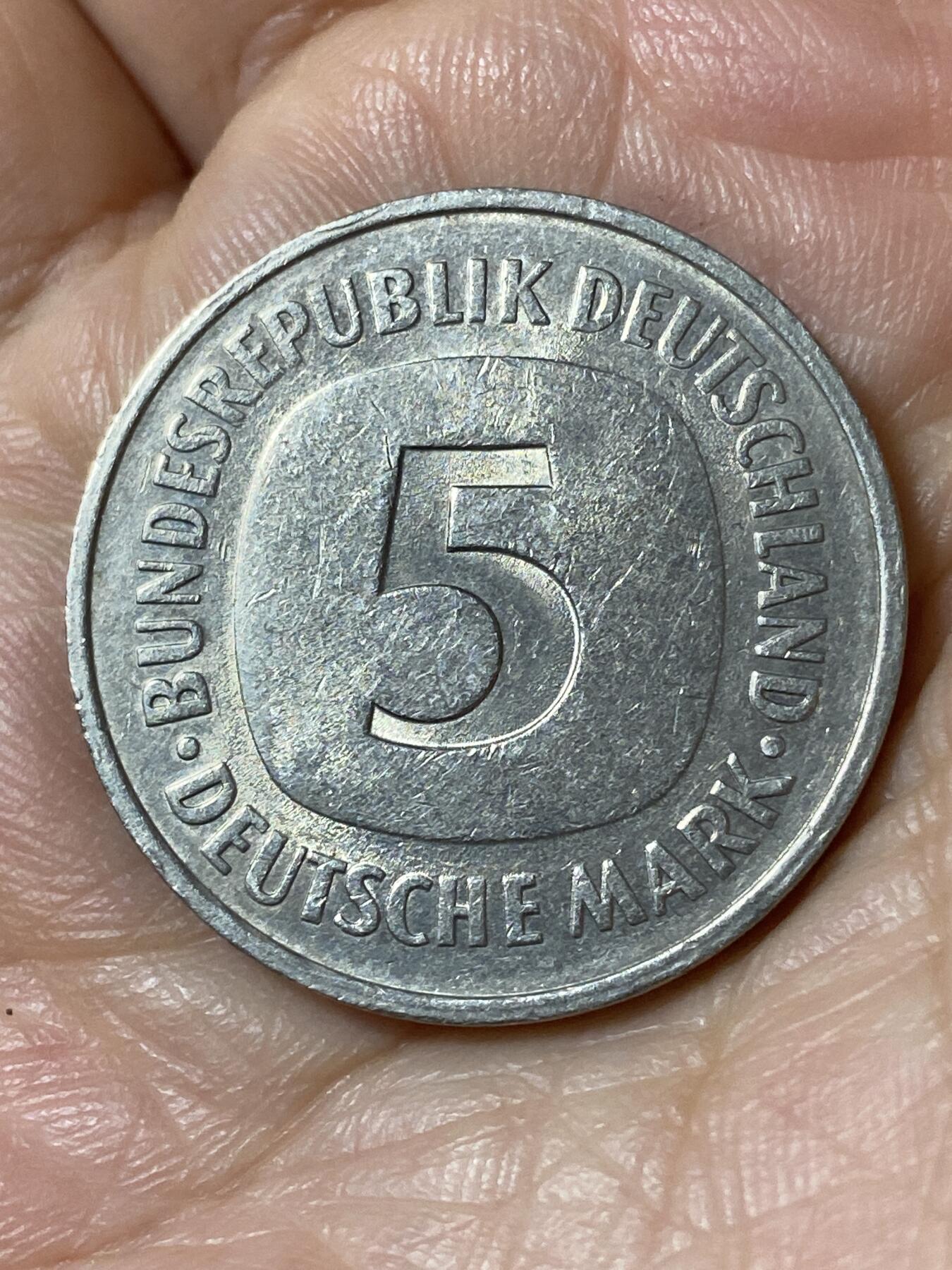 2026年第二十五场(总第一百九十四场）外国好品散币场(免佣金) 德国🇩🇪1975年5德国马克(D标，慕尼黑造)