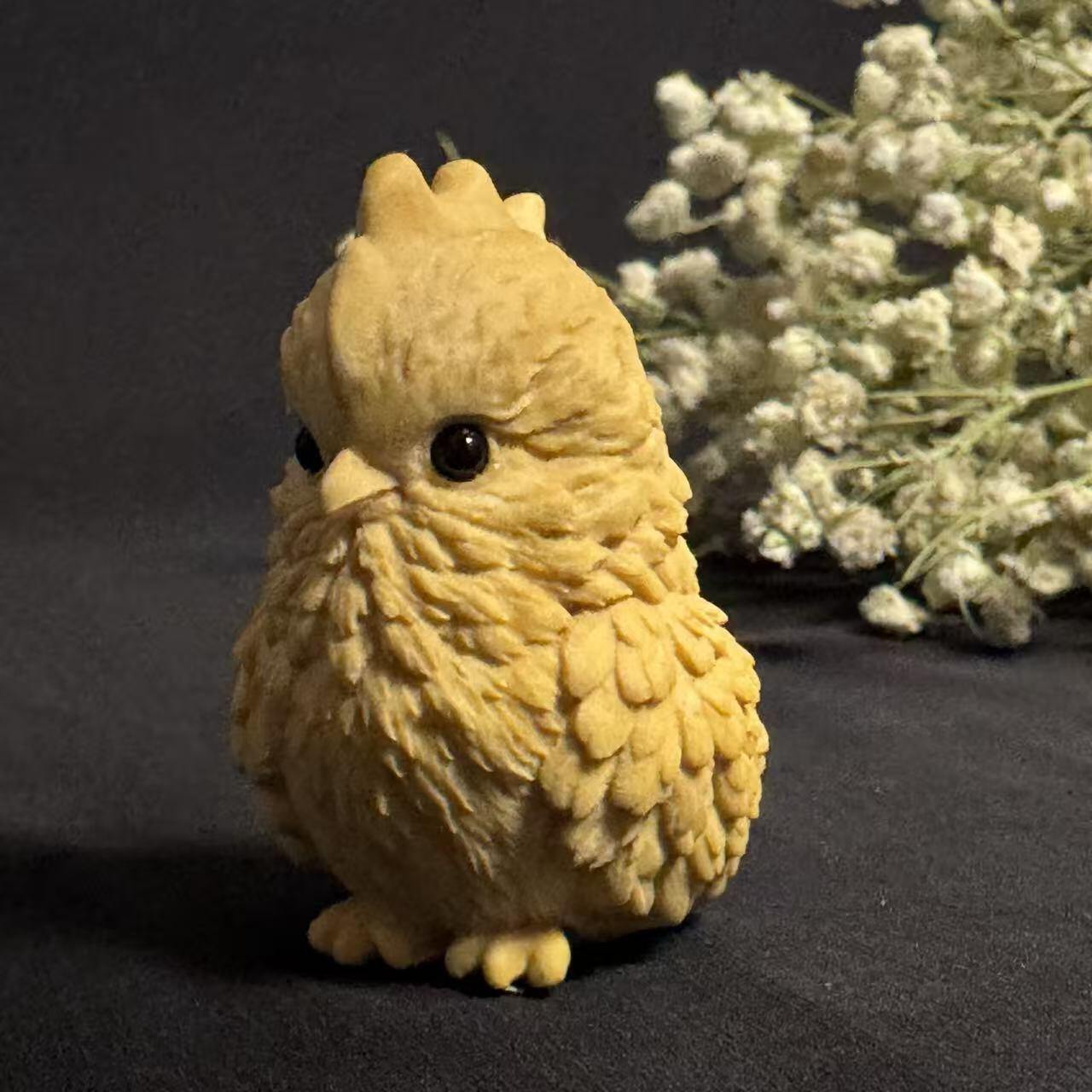 零元拍：哈基米系列，黄杨木雕12生肖之：鸡宝宝，高约：40MM。就这么可耐