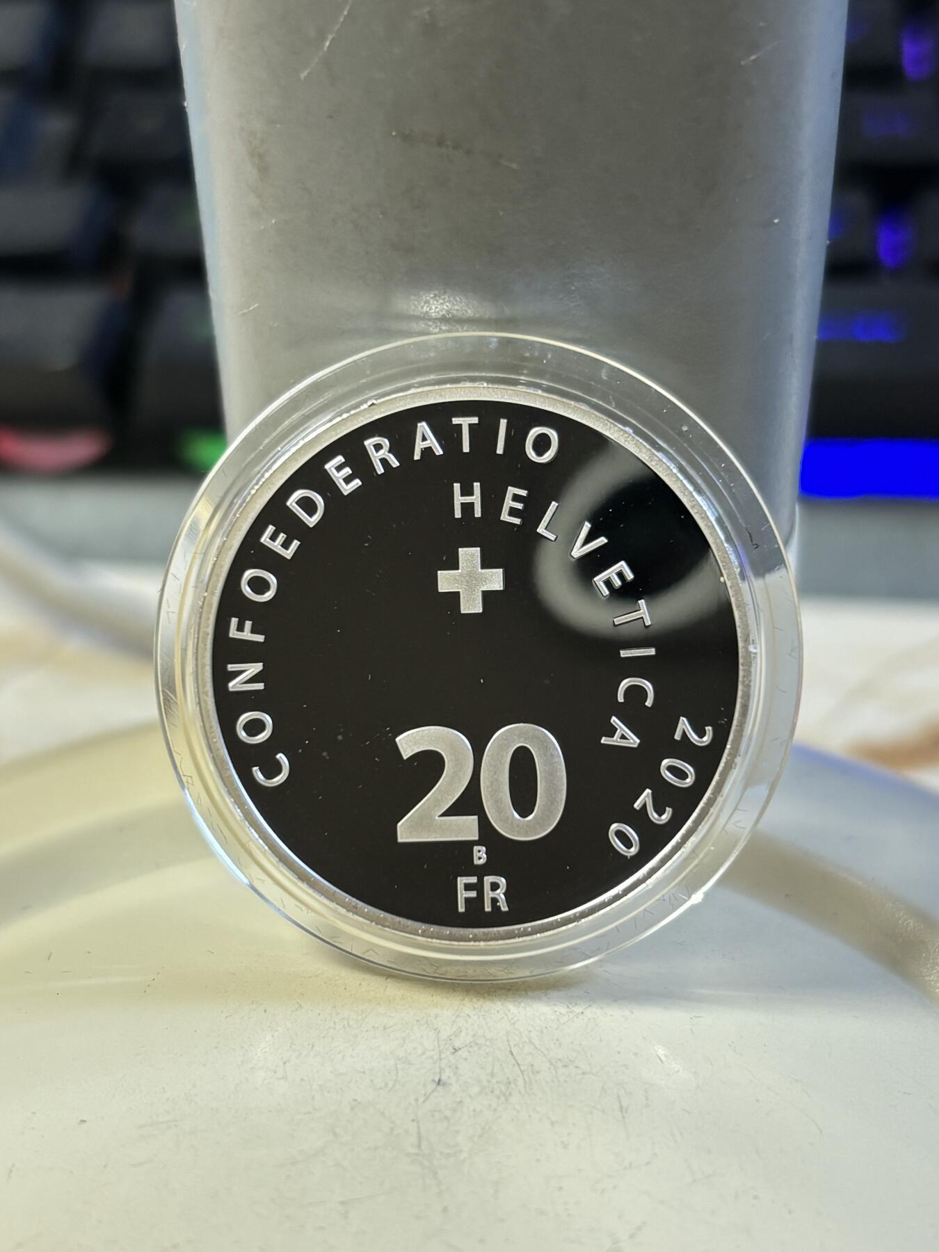 第191期拍卖 瑞士2020年穿越阿尔卑斯山的新铁路精制银币，20克，835银，发行7500枚