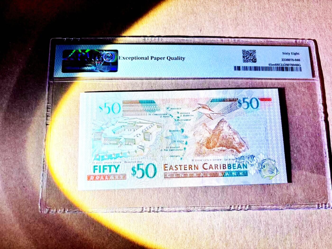 【Blue Auction】世界纸币精拍第787期——18级TOP拍卖/信誉/品质/专业/高效💫  【无47】东加勒比 2003年50元 PMG68EPQ 高分