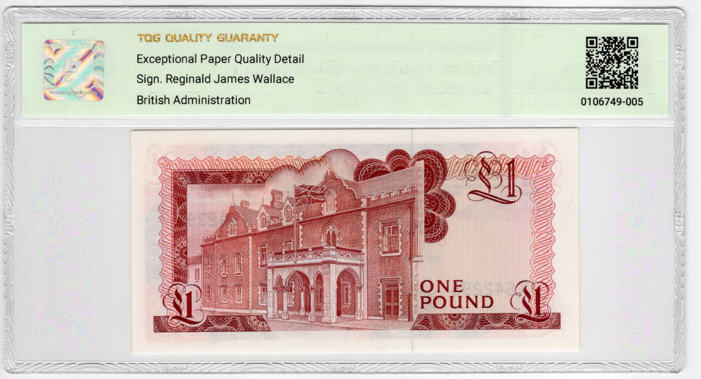 PThappally收藏第55次拍卖，英联邦地区硬币纸币 1979 直布罗陀1镑 签名为R.J.Wallace, Pick:20b,  TQG 65 EPQD Gem UNC