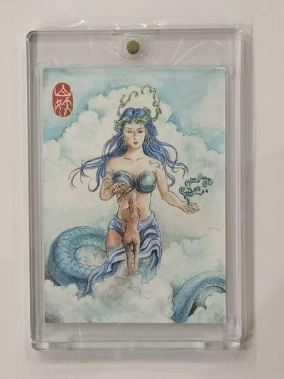 言遇卡牌【新春贺岁场2026.2.22晚22：00截拍】新人闲置欢迎捡漏 - 【手绘卡】【亲签】女娲造人 画师山妖 卡背亲签  带卡砖 