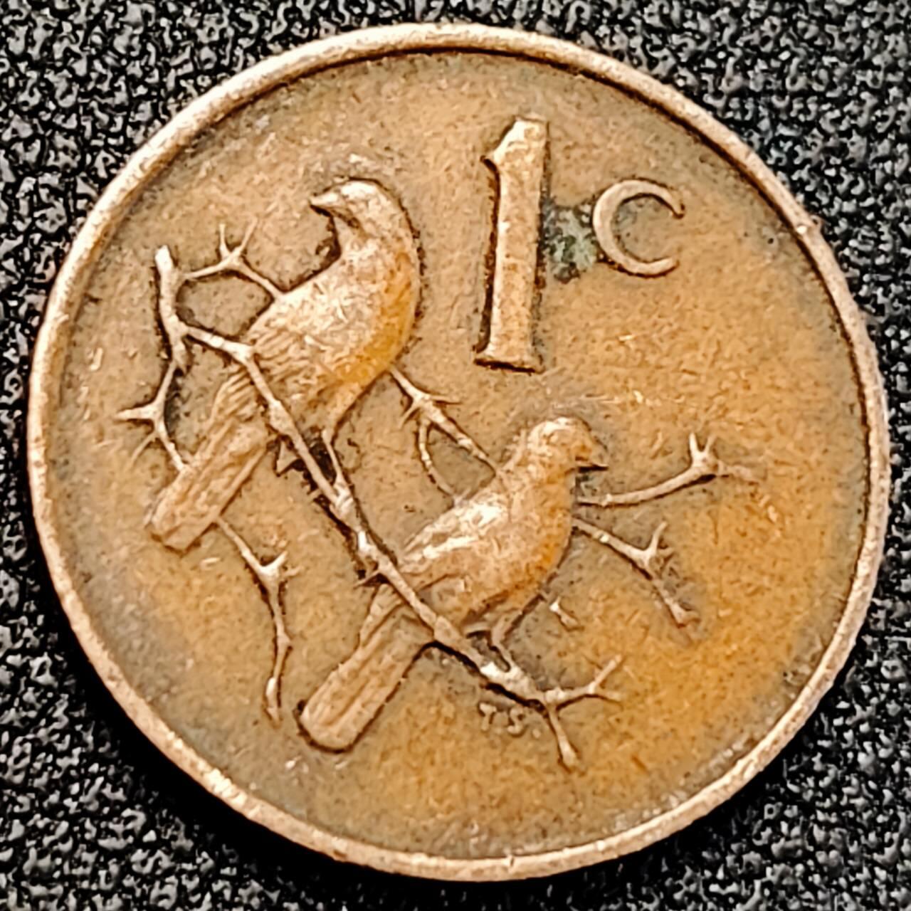 泉币菌-第189场- 情人节快乐 精品福利场 拍品较多 请提前出价（年后发货） 1966年南非1分 麻雀盾徽 青铜币 巧克力包浆 袖珍币